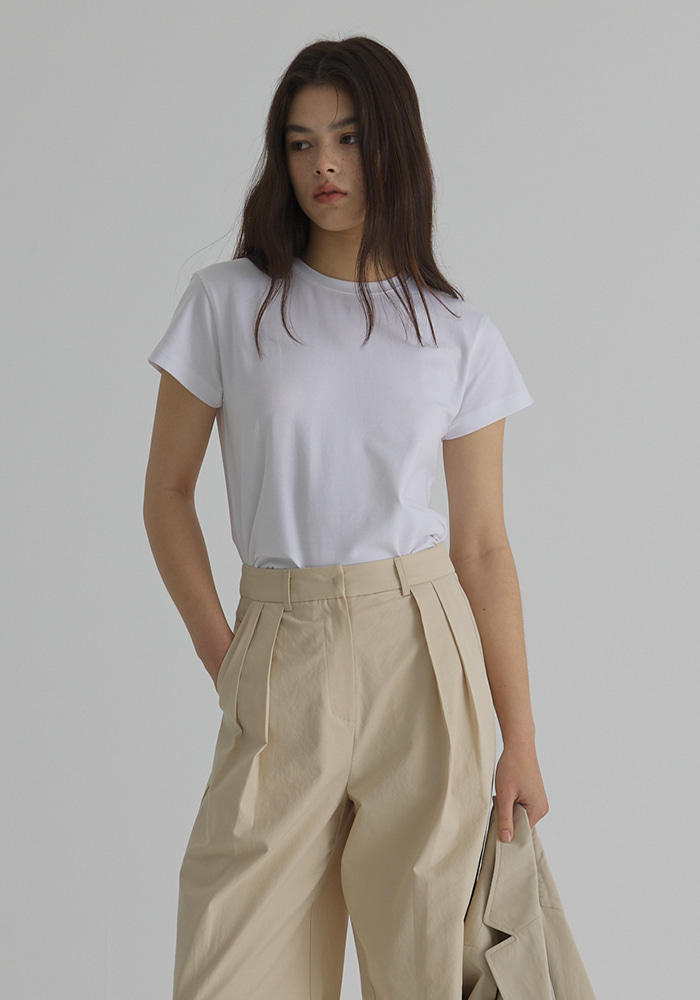 Solid Cotton T-shirt_Ivory